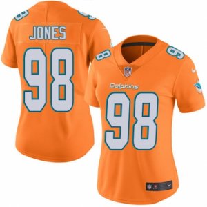 Women\'s Nike Miami Dolphins #98 Jason Jones Limited Orange Rush NFL Jersey