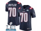 Men Nike New England Patriots #70 Adam Butler Limited Navy Blue Rush Vapor Untouchable Super Bowl LII NFL Jersey
