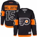 Mens Reebok Philadelphia Flyers #15 Michael Del Zotto Authentic Black 2017 Stadium Series NHL Jersey