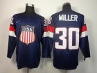 2014 Olympic Team USA #30 Ryan Miller Navy Blue Stitched NHL