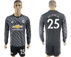 2017-18 Manchester United 25 VALENCIA Away Long Sleeve Soccer Jersey