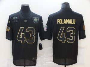 Nike Steelers #43 Troy Polamalu Black 2020 Salute To Service Limited Jersey