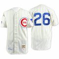 Mens Mitchell and Ness Chicago Cubs #26 Billy Williams Authentic Cream 1969 Throwback MLB Jersey