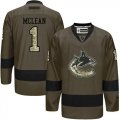 Vancouver Canucks #1 Kirk Mclean Green Salute to Service Stitched NHL Jersey