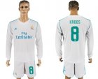 2017-18 Real Madrid 8 KROOS Home Long Sleeve Soccer Jersey