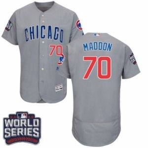 Men\'s Majestic Chicago Cubs #70 Joe Maddon Grey 2016 World Series Bound Flexbase Authentic Collection MLB Jersey