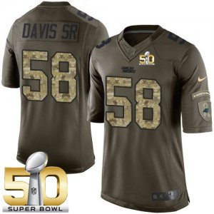 Nike Carolina Panthers #58 Thomas Davis Sr Green Super Bowl 50 Men\'s Stitched NFL Limited Salute to Service Jersey