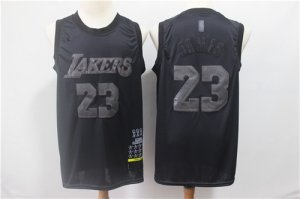 Lakers #23 Lebron James Black Nike Swingman MVP Jersey