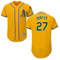 Men's Majestic Oakland Athletics #27 Catfish Hunter Gold Flexbase Authentic Collection MLB Jersey