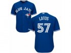 Mens Majestic Toronto Blue Jays #57 Mat Latos Replica Blue Alternate MLB Jersey