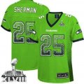 Nike Seattle Seahawks #25 Richard Sherman Green Super Bowl XLVIII Women Stitched NFL Elite Drift Fashion Jersey