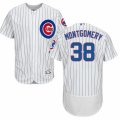 Mens Majestic Chicago Cubs #38 Mike Montgomery White Home Flexbase Authentic Collection MLB Jersey