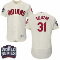 Mens Majestic Cleveland Indians #31 Danny Salazar Cream 2016 World Series Bound Flexbase Authentic Collection MLB Jersey