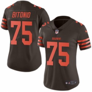 Women\'s Nike Cleveland Browns #75 Joel Bitonio Limited Brown Rush NFL Jersey