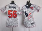 Nike Women Houston Texans #56 Brian Cushing FEM FAN Zebra Jerseys