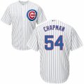 Mens Majestic Chicago Cubs #54 Aroldis Chapman Replica White Home Cool Base MLB Jersey