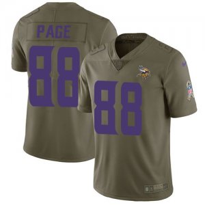 Nike Vikings #88 Alan Page Olive Salute To Service Limited Jersey
