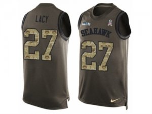 Mens Nike Seattle Seahawks #27 Eddie Lacy Limited Green Salute to Service Tank Top NFL Jersey