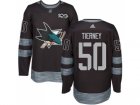 Men Adidas San Jose Sharks #50 Chris Tierney Black 1917-2017 100th Anniversary Stitched NHL Jersey