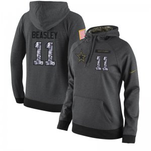 NFL Women\'s Nike Dallas Cowboys #11 Cole Beasley Stitched Black Anthracite Salute to Service Player Performance Hoodie