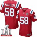 Mens Nike New England Patriots #58 Shea McClellin Elite Red Alternate Super Bowl LI 51 NFL Jersey