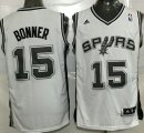 Men San Antonio Spurs #15 Matt Bonner White Stitched NBA Jersey