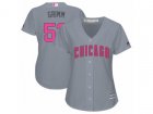 Women Chicago Cubs #52 Justin Grimm Authentic Grey Mother Day Cool Base MLB Jersey