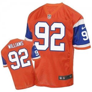 Nike Denver Broncos #92 Sylvester Williams Orange Throwback Men Stitched NFL Elite Jersey