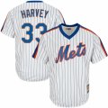 Mens Majestic New York Mets #33 Matt Harvey Replica White Cooperstown MLB Jersey