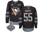 Mens Adidas Pittsburgh Penguins #55 Larry Murphy Premier Black 1917-2017 100th Anniversary 2017 Stanley Cup Final NHL Jersey