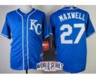 2014 world series mlb jerseys kansas city royals #27 maxwell blue[2014 new]