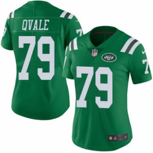 Women\'s Nike New York Jets #79 Brent Qvale Limited Green Rush NFL Jersey