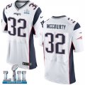 Mens Nike New England Patriots #32 Devin McCourty White 2018 Super Bowl LII Elite Jersey