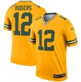 Nike Packers #12 Aaron Rodgers Gold Inverted Legend Jersey