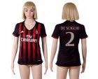 Womens AC Milan #2 De Sciglio Home Soccer Club Jersey