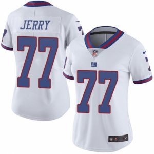 Women\'s Nike New York Giants #77 John Jerry Limited White Rush NFL Jersey