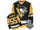 Mens CCM Pittsburgh Penguins #55 Larry Murphy Authentic Black Throwback 2017 Stanley Cup Final NHL Jersey
