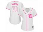 Women Chicago Cubs #70 Joe Maddon Replica White Fashion MLB Jersey