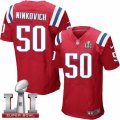 Mens Nike New England Patriots #50 Rob Ninkovich Elite Red Alternate Super Bowl LI 51 NFL Jersey