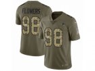 Men Nike New England Patriots #98 Trey Flowers Limited Olive Camo 2017 Salute to Service NFL Jersey