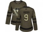 Women Adidas Pittsburgh Penguins #9 Pascal Dupuis Green Salute to Service Stitched NHL Jersey