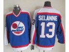 NHL Winnipeg Jets #13 Teemu Selanne Blue White CCM Throwback Stitched jerseys
