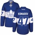 Mens Reebok Toronto Maple Leafs #47 Leo Komarov Authentic Royal Blue 2017 Centennial Classic NHL Jersey