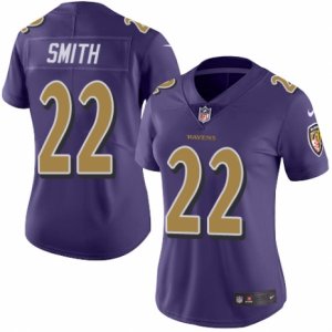 Women\'s Nike Baltimore Ravens #22 Jimmy Smith Limited Purple Rush NFL Jersey