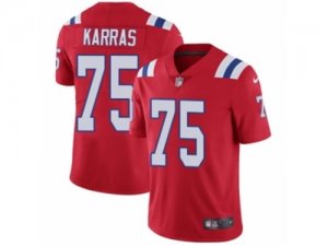 Mens Nike New England Patriots #75 Ted Karras Vapor Untouchable Limited Red Alternate NFL Jersey