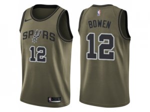 Men Nike San Antonio Spurs #12 Bruce Bowen Green Salute to Service NBA Swingman Jersey