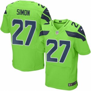Mens Nike Seattle Seahawks #27 Tharold Simon Elite Green Rush NFL Jersey