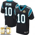 Nike Carolina Panthers #10 Corey Brown Black Team Color Super Bowl 50 Men Stitched NFL Elite Jersey