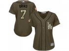 Women Los Angeles Dodgers #7 Julio Urias Green Salute to Service Stitched MLB Jersey