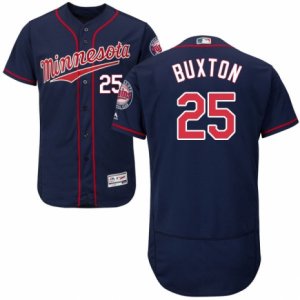 Men\'s Majestic Minnesota Twins #25 Byron Buxton Navy Blue Flexbase Authentic Collection MLB Jersey